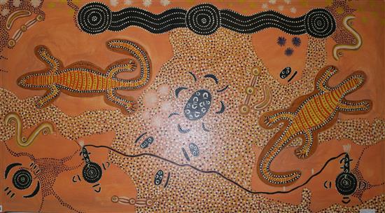 Aboriginal oil The Two Goanna